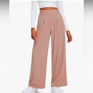 NWT Libin pink wide-legged high-waist slacks